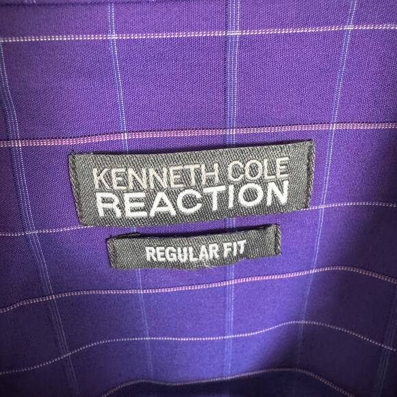 Kenneth Cole Reaction Regular Fit Cotton Button Up Shirt US Men's 15.5/34-35 - Picture 4 of 8